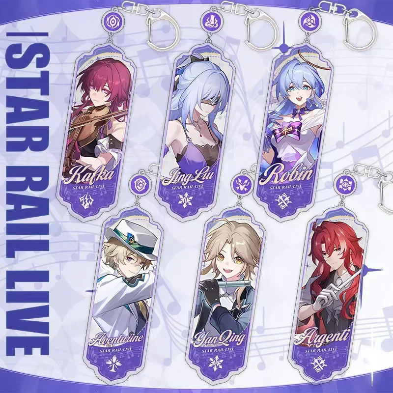 

2024 Honkai: Star Rail Vocal Concert Keychain Game Figure Kafka Yanqing Argenti Aventurine Keychain Bag Hanging Accessories