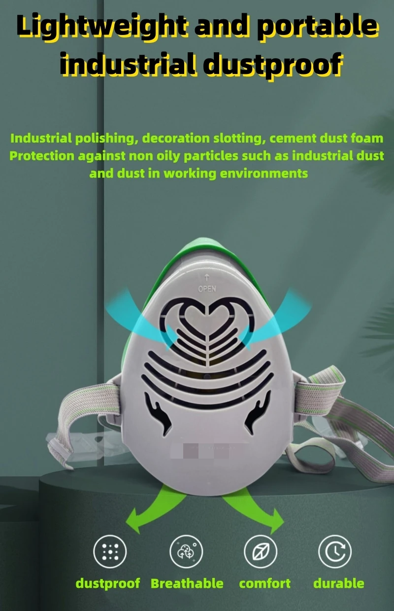 N3800 Dust Mask/Industrial Dust Coal Mine Cleaning Cement Grinding Breathable Water Wash/Filter Cotton KN90