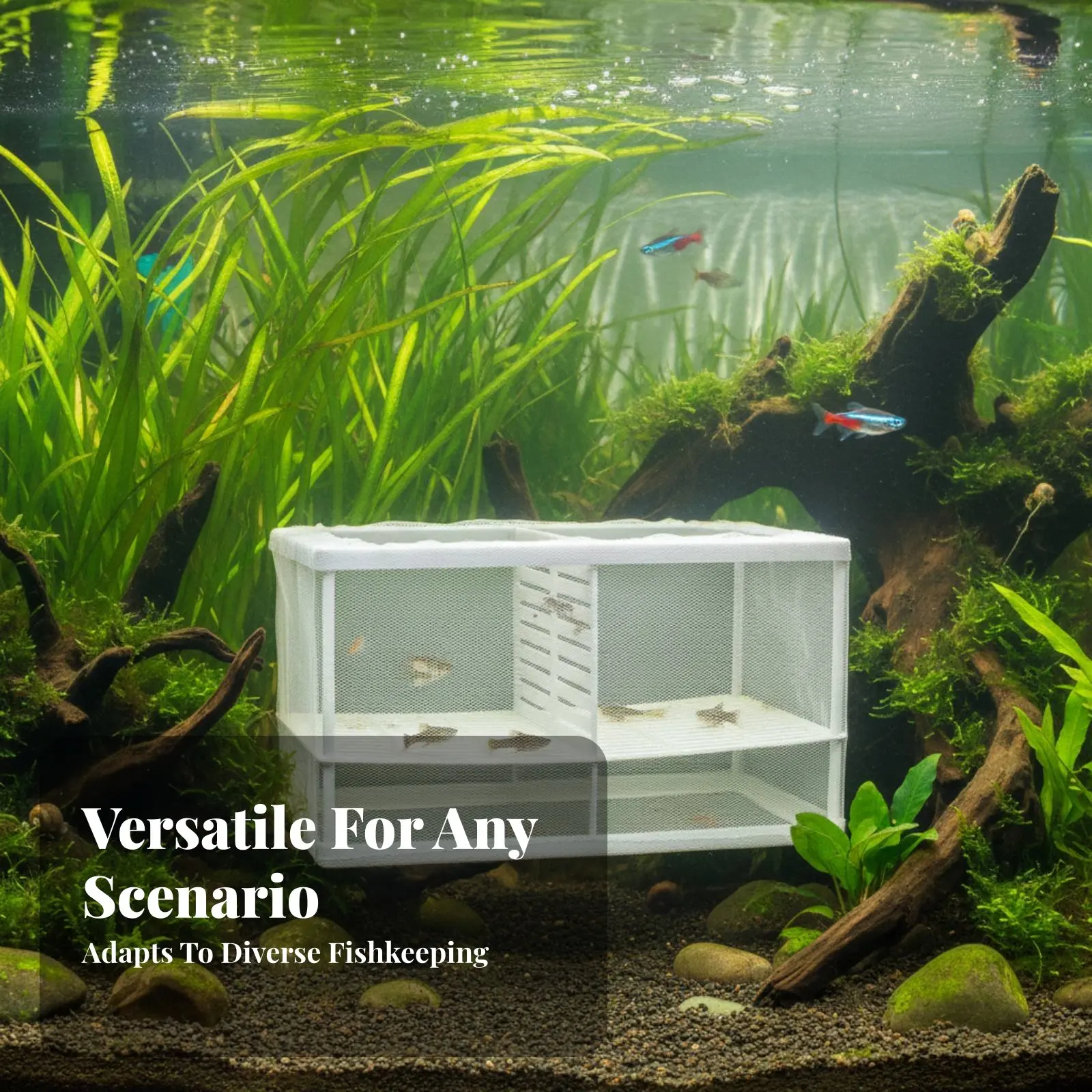 

Aquatic Breeding Box High See-Through Quality Aquatic Fry Separation Hatchery Aquatic Habitat Nursery Box Double-Tier Design