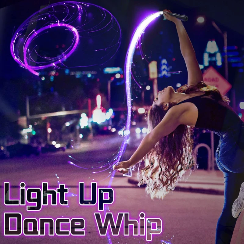 360° Fiber Optic Whip Rechargeable Optical Fiber Light Swivel Hand Rope Flow Toy Birthday Gift For Dancing Show Music Festival