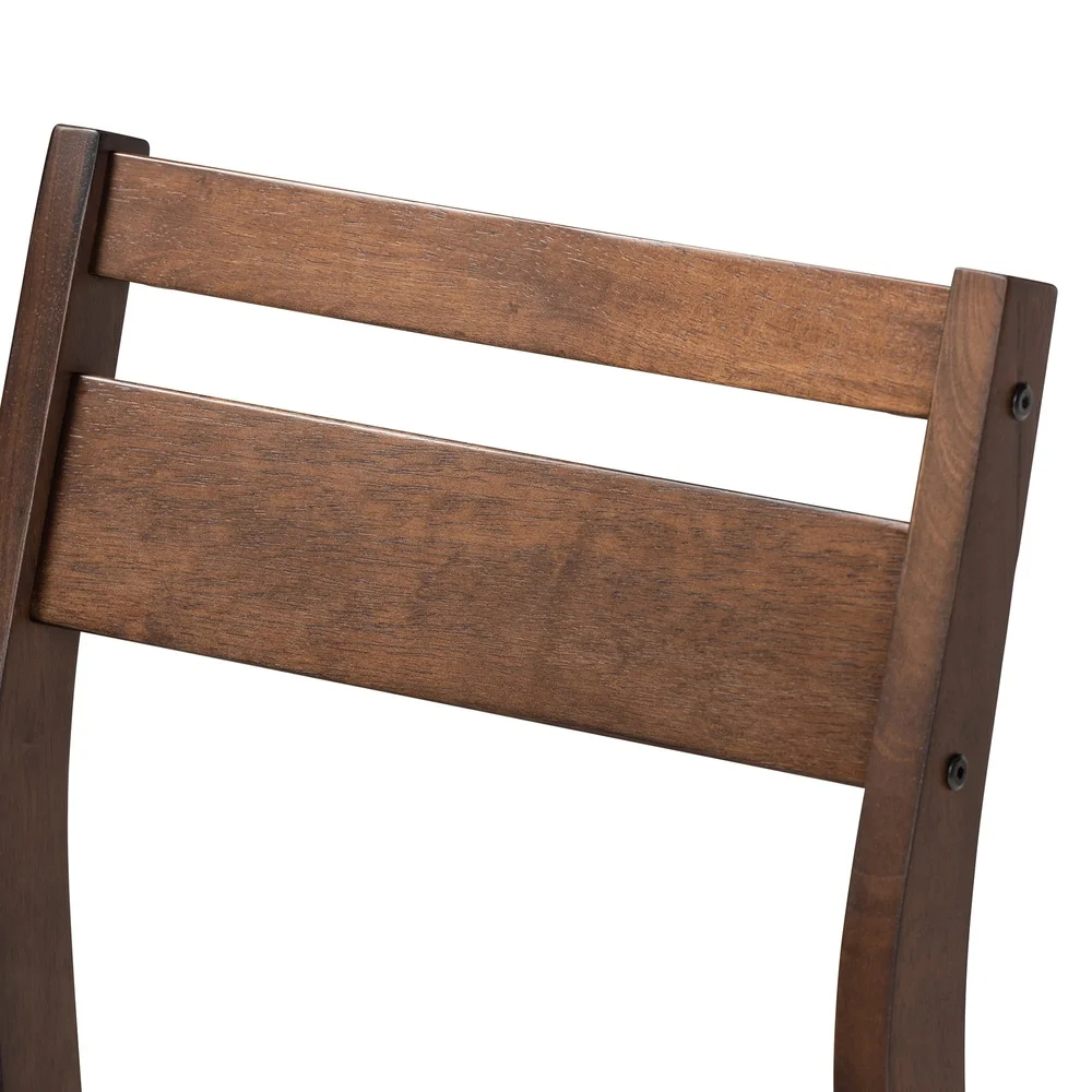 Modern 5 Piece Wood Dining Set Square Table and Upholstered Chairs Rubberwood Construction Compact Design Small Spaces Assembly