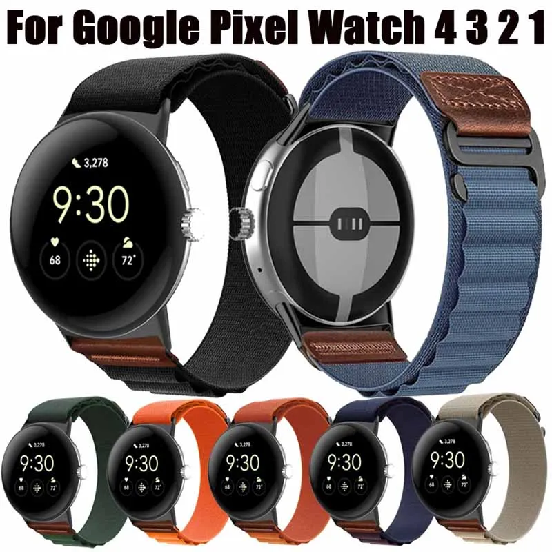Alpine Nylon Loop Strap for Google Pixel Watch 4 3 45mm 41mm Original Breathable Bracelet for Google Pixel Watch 4 3 2 Wristband
