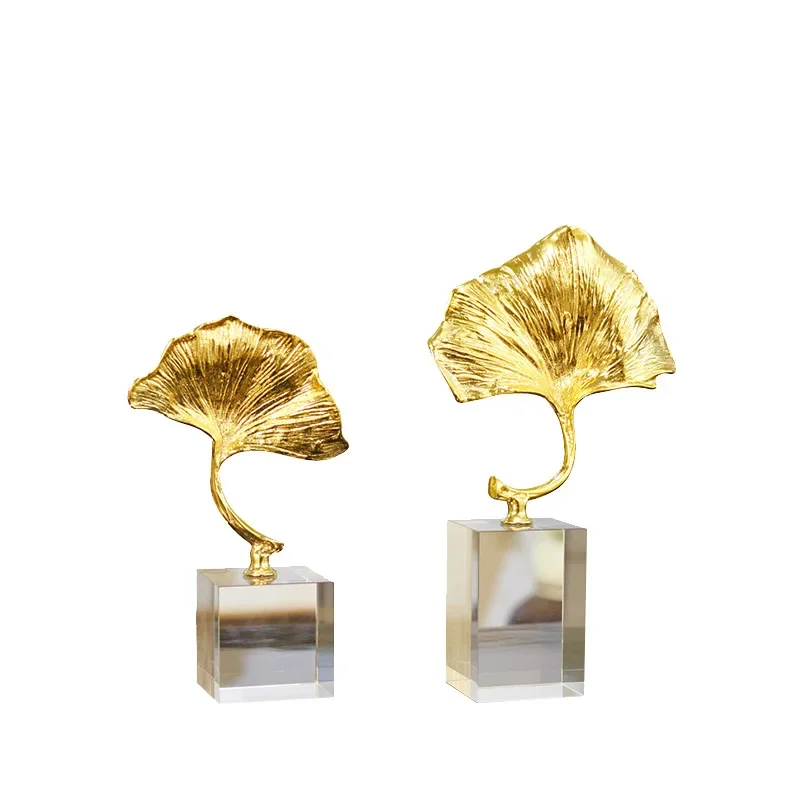 

Crystal copper ginkgo ornament creative home home living room decoration entrance decoration