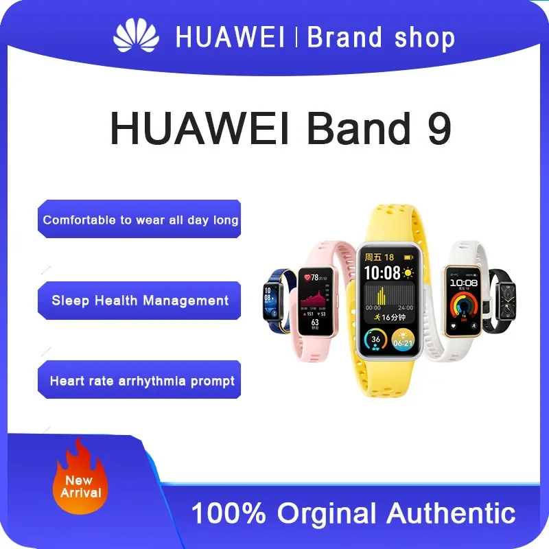 2024 New Original Huawei Band 9 Smart Band All-day Blood Oxygen 1.47'' AMOLED Screen Heart Rate Smartband 2 Weeks Battery Life