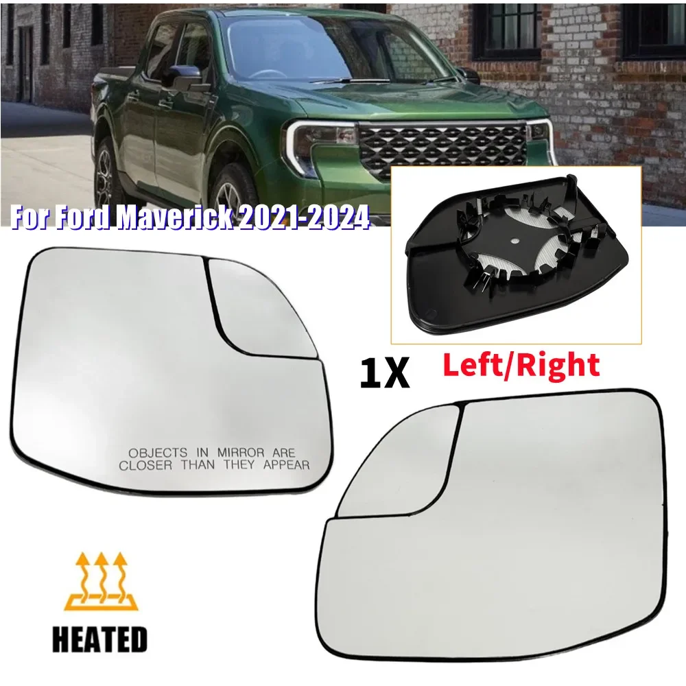 For Ford Maverick 2021-2024 1PCS Outer Rearview Side Wing Mirror Glass Lens Reflector Lens Car Accessories With Heated