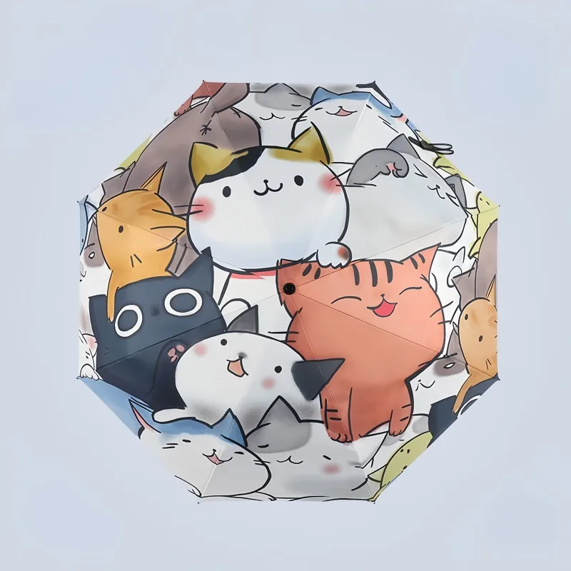 

Women Automatic Umbrella Cartoon Cat Claw Automatic Folding Travel Umbrella Black Coating Sunscreen Girls Kids Umbrella Paraguas