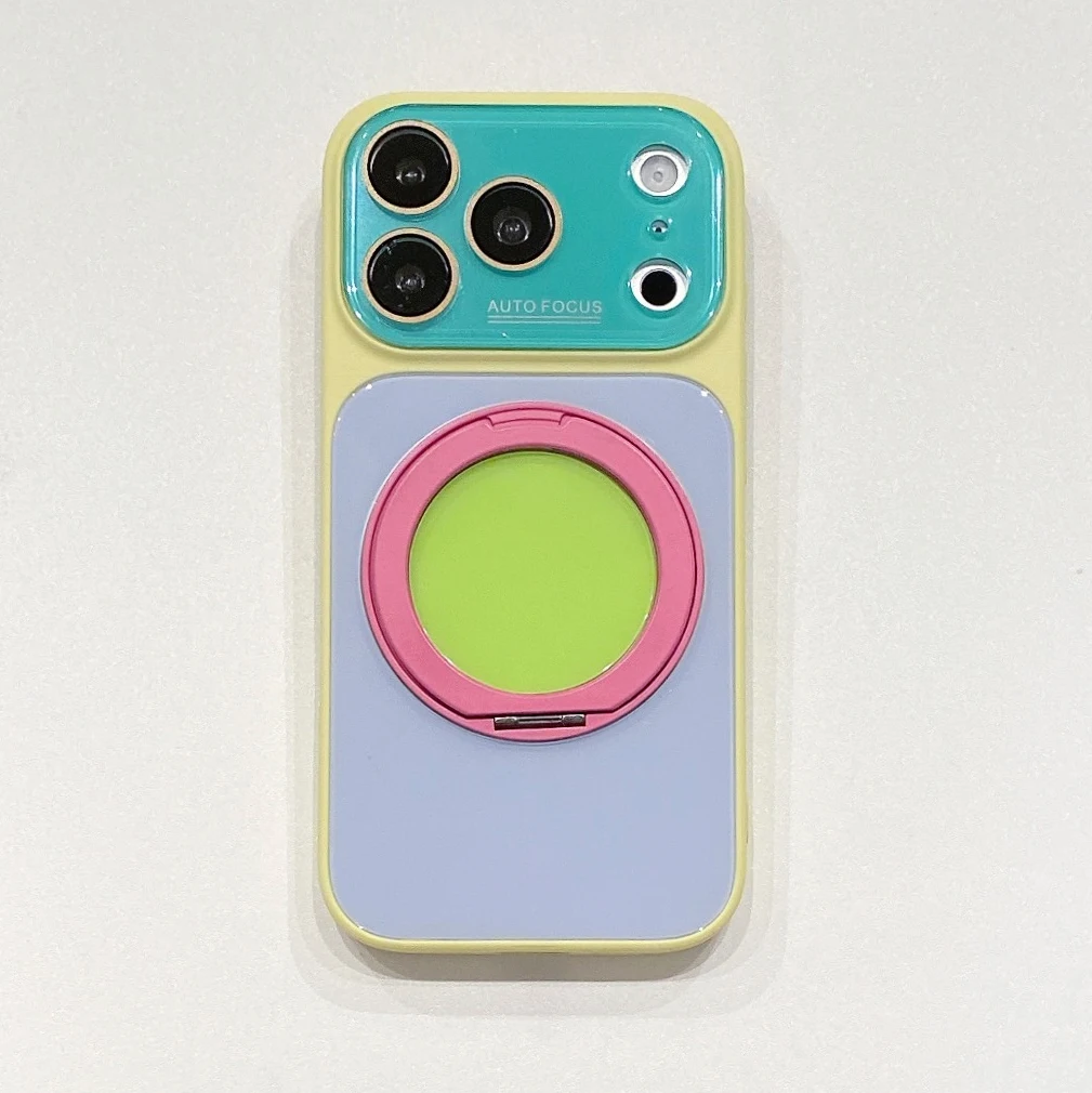 Wysoka jakość 360 stopni °   Obrotowy Metalowy Stojak Magnetyczny Futerał na Telefon do iPhone 18 17 16 15 14 13 Pro Max Szklana Tylna Obudowa Kompatybilna z Magsafe