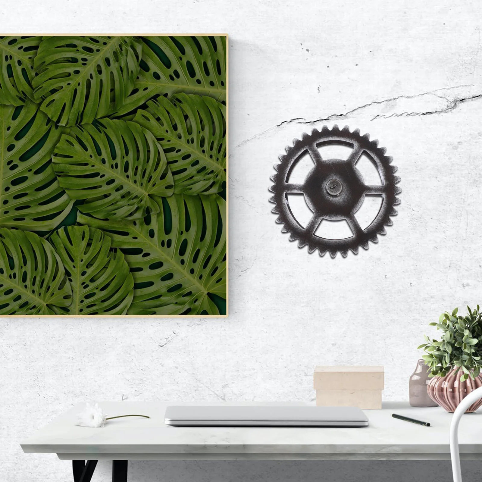 

Rotatable Wooden Gear Wall Decor Vintage Hanging Pendant Retro Home Bar Cafe nament Long Lasting Material Bedroom Office