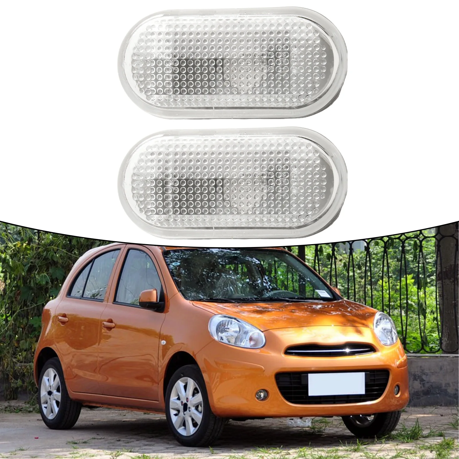 

Car Turn Signal Replacement LED Side Repeater LED Turn Signal Grey Transparent Seamless Integration Long-lasting