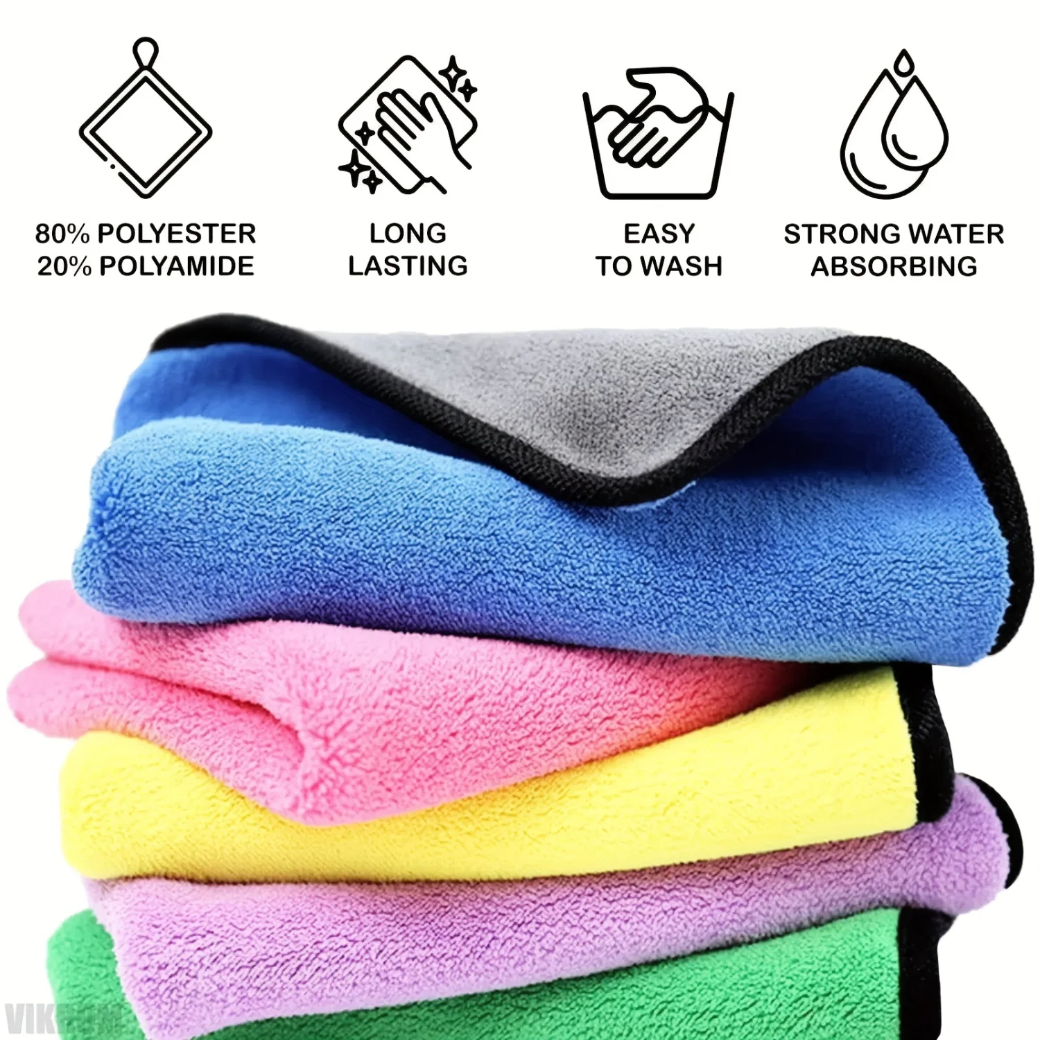 5 Pack Microfiber Cleaning Cloth Towels for Cars, Microfiber Cleaning Cloth Multicolor Microfiber Cloth, Bulk Microfiber Towel f