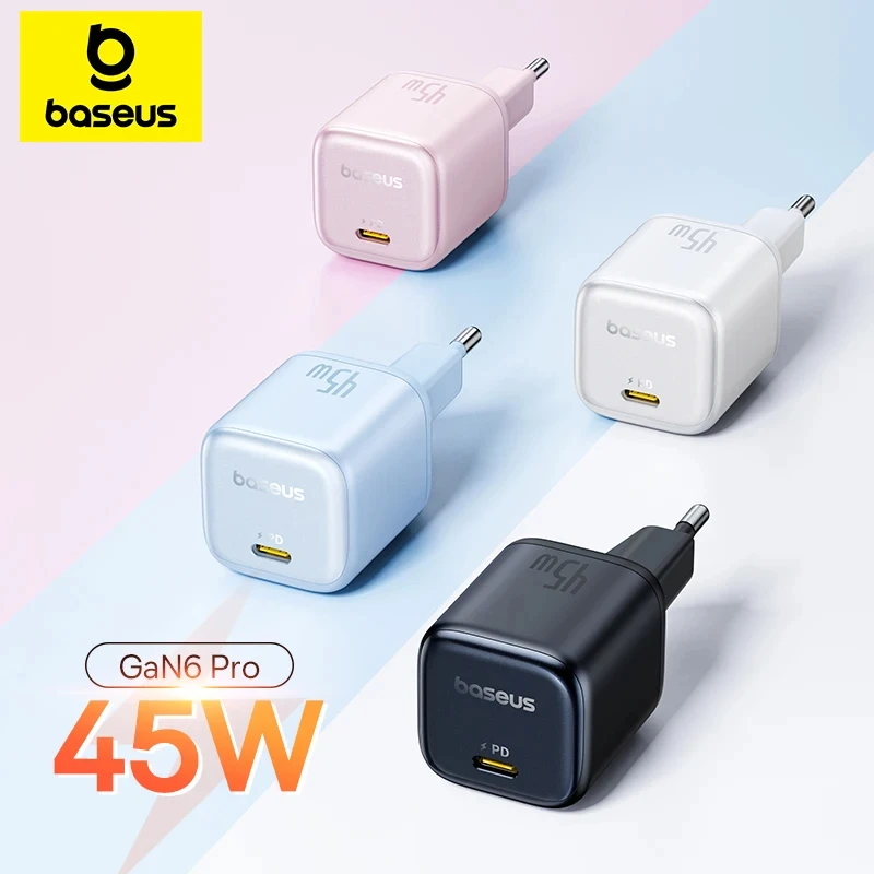 Baseus Picogo 45 Вт USB-зарядное устройство PD QC 3.0 Быстрое зарядное устройство Быстрое зарядное устройство для iPhone 16 15 14 Pro Дорожное зарядное устройство для телефона Samsung S24