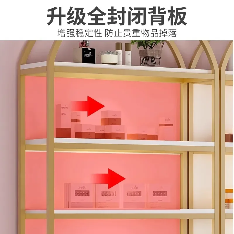Cosmetics Display Cabinet for Beauty Skin Care Barber Shop Product Sample Nail Art Shelf Storage Organizer Rack