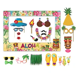 Hawaiian Party Aloha Photo Booth Props Frame Summer Tropical Luau Beach Party Supplies Happy Birthday Wedding Decoration Favors