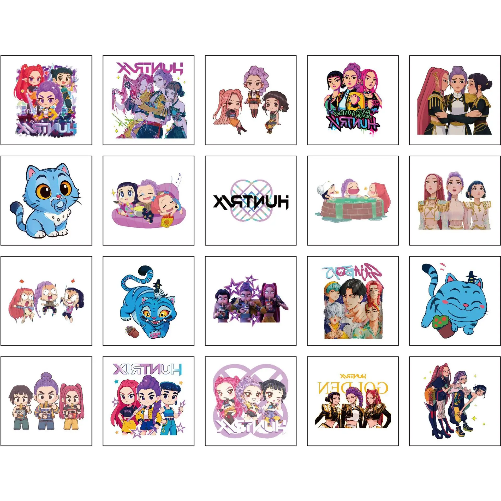 20 قطعة/المجموعة الكرتون Kpop شيطان الصيادين رومي كانغ المؤقتة الوشم ملصق رومي الوشم ملصق شيطان لهدايا الحفلات