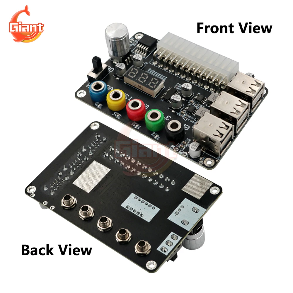 Imagem -03 - Atx Power Supply Breakout Board Adaptador de Alimentação Módulo Conector Tensão Ajustável Power Transfer Board 24pin Usb 2.0
