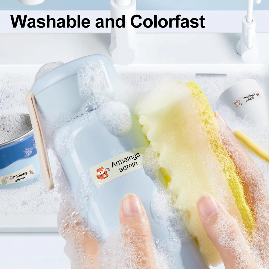 ملصقات اسم مخصصة للأطفال، ملصقات مقاومة للماء للوازم المدرسية - أقلام رصاص، زجاجات مياه، قرطاسية، قابلة للتخصيص