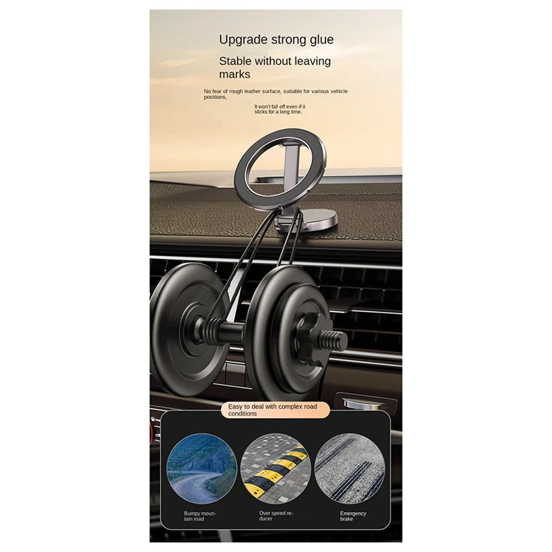Car Mount 810° Rotation All-Metal Magnetic Phone Holder For Car Strong Magnets Phone Car Holder Hands Free Phone Mount