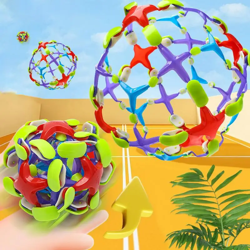 Bola expandible colorida para niños, bola elástica, juguetes telescópicos para lanzar al aire libre, accesorios de fiesta para respirar