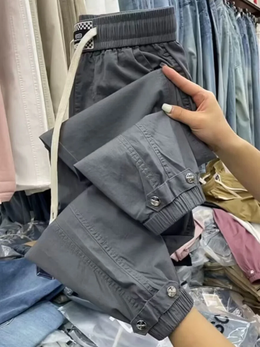 

High Waist Loose Trousers Women's Casual Lantern Harlan Dad Pants Summer Slimming Casual Pants Sli Nine Points Workwear