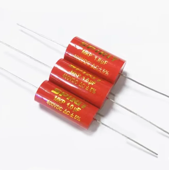 1pcs 0.47uf-15uf 400VDC MKP Non Polarized Polypropylene Film Capacitor Axial Capacitor Red for Audio Crossover Speaker