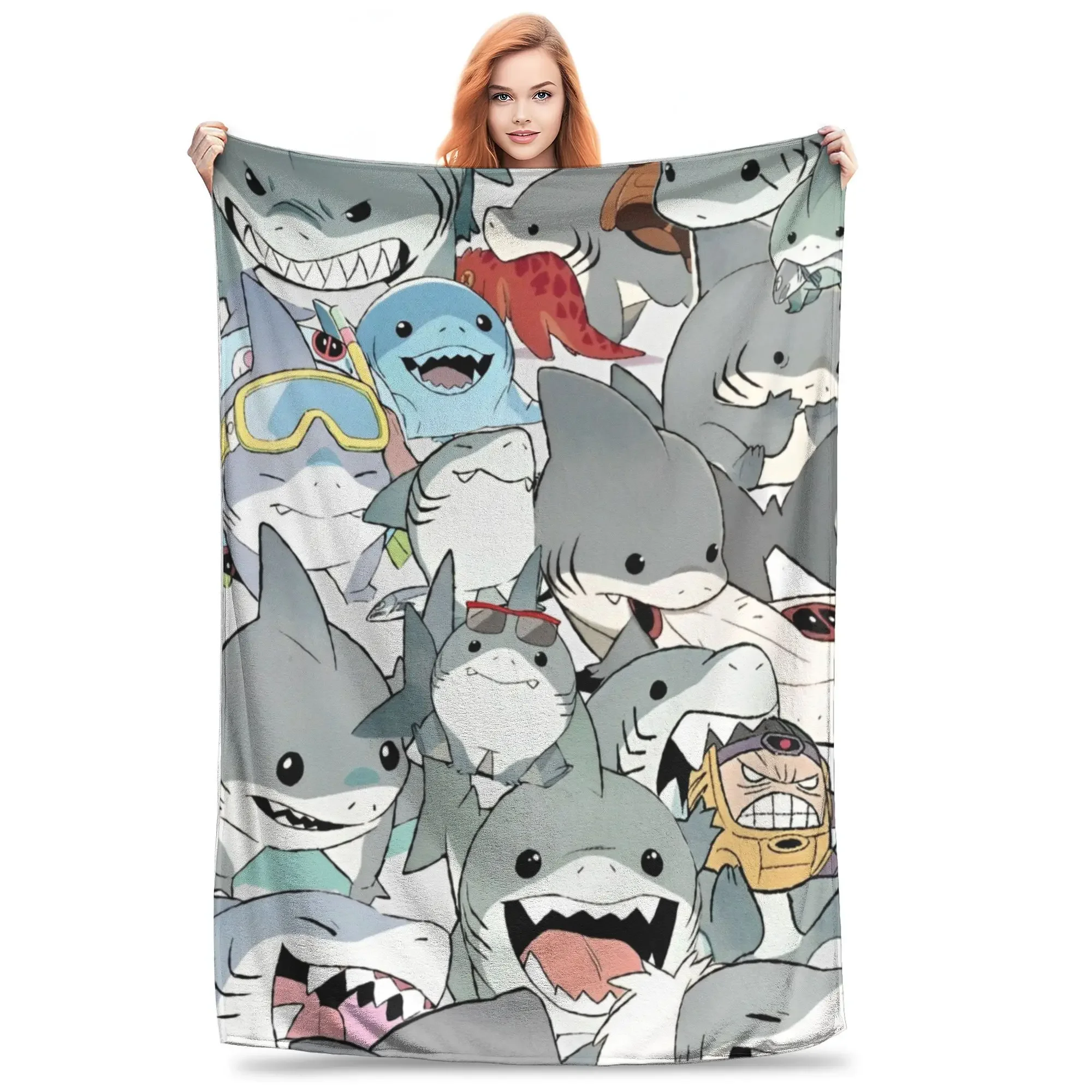 Lindo Jeff The Landshark mantas Marvel Rivals felpa novedad transpirable manta para cama sofá Primavera/otoño