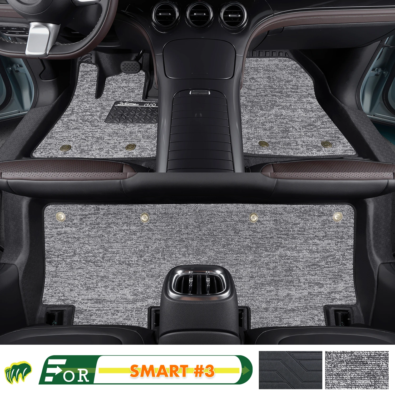 Left-hand Drive Car Floor Mat For SMART #3 2023-2024 Full Surround Foot Mat Automotive Floor Mat Interior Floor Liner