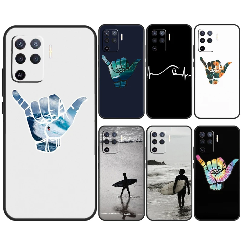 Surfer Surf Hang Loose Shaka Case For OPPO A98 A78 A79 A16 A76 A96 A5 A9 A53 A17 A77 A15 A52 A72 A74 A94 A54S A57S Cover