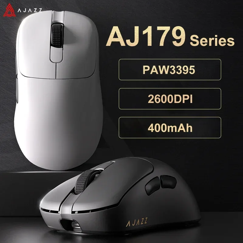 Jimitu X AJAZZ AJ179 PRO PAW3395 Lightweight Wired Wireless Mouse Magnetic Charging Base Ergonomic Macro Gaming Mouse For Pc