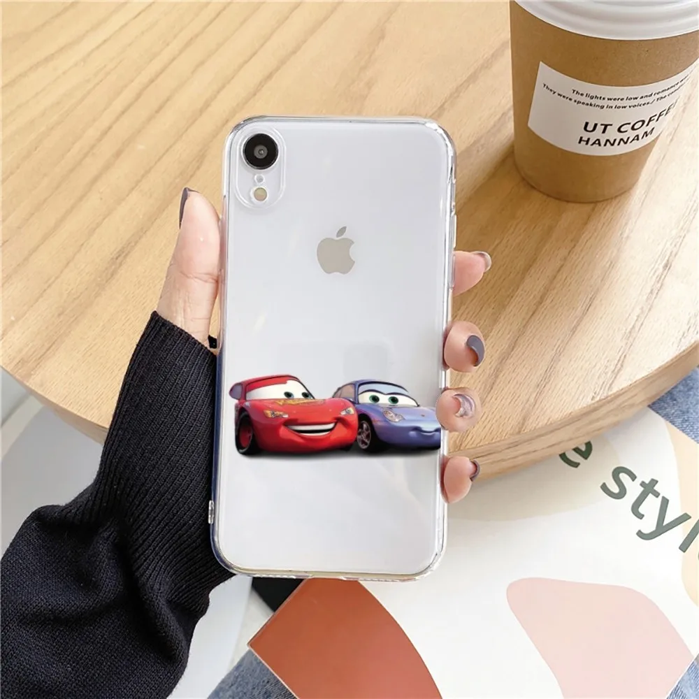 Cars l-lightning m-mcqueen funda de teléfono para Iphone 15 11 13 14 Pro Max 7 8 Plus X Xr Xs Max Se2020 12mini cubierta transparente