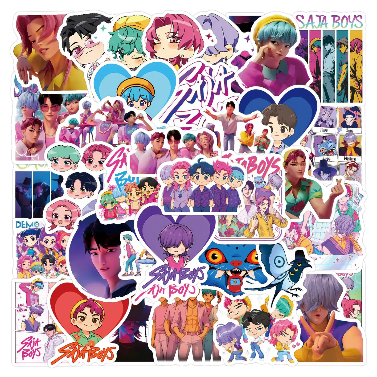 55 unids/set K-POP Saja niños pegatina dibujos animados pegatinas de grafiti maleta portátiles teléfonos álbumes de recortes guitarra DIY decorar calcomanías