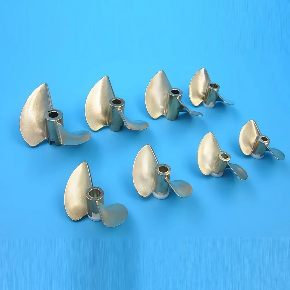 FATJAY RC bateau métal précision bronze moulé sous pression hélice à 2 pales positif 4mm de diamètre pas 1.4 "hélice en cuivre FXB