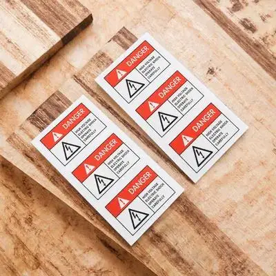 6 Pcs Anti-electric Shock Label Shocks Sign Decal Warning Signs Applique Voltage Safety Sticker Decals Synthetic Paper High