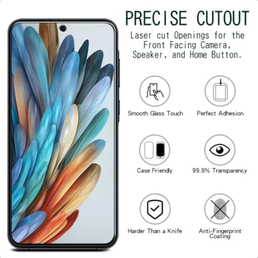 KAREEN 2 + 2 حزمة واقي شاشة لهاتف سامسونج جالاكسي A36 5G طبقة من الزجاج المقسى مع واقي عدسة الكاميرا 9H هاردن مضاد للخدش