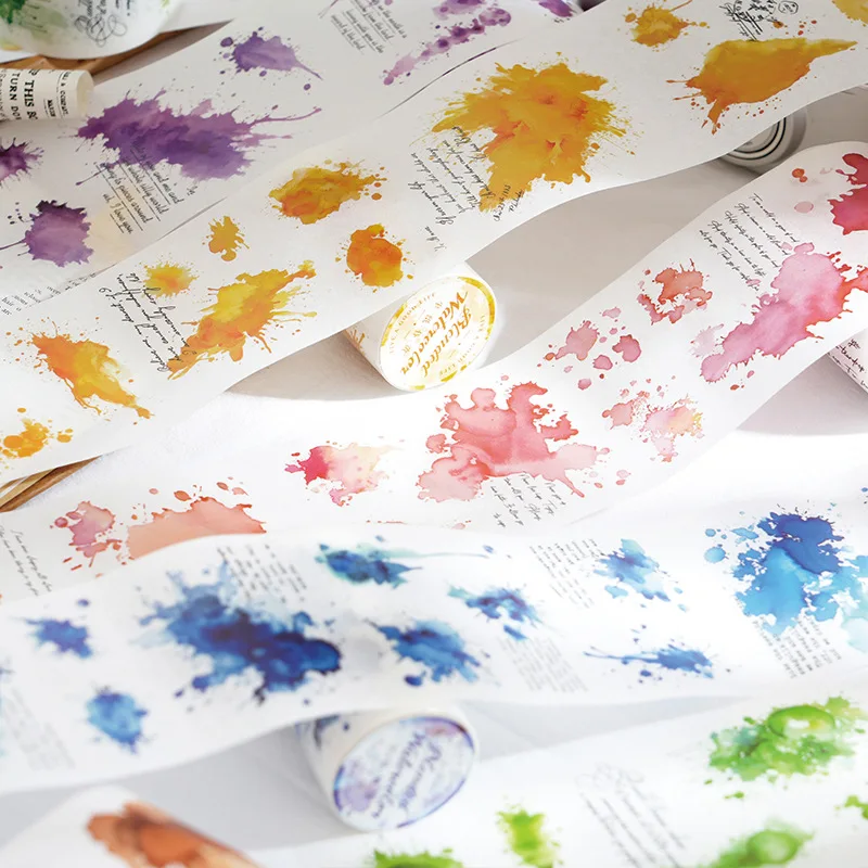 1pcs/1lot Decorative Adhesive Tapes  smudge watercolor Mask Tapes Scrapbooking DIY Paper Japanese Stickers