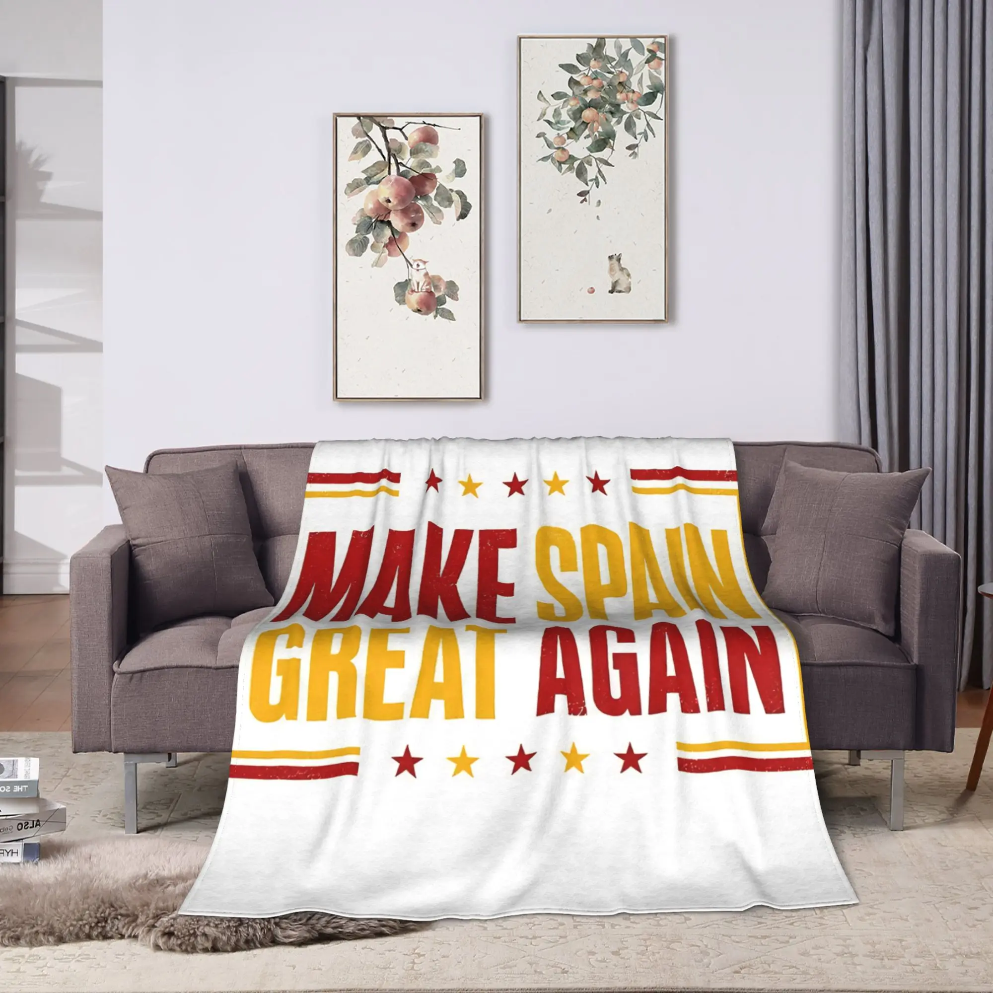 make spain great again  Warm Soft Blanket  Travel Plush Throw Blanket Graphic Living Room Flannel Bedspread Sofa Bed Cover