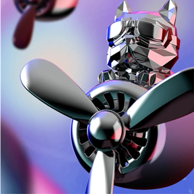 

2025 Creativity Bulldog Pilot Car Conditioner Air Vent Decorative Interior Rotation Bulldog Car Vehicle interior Ornaments