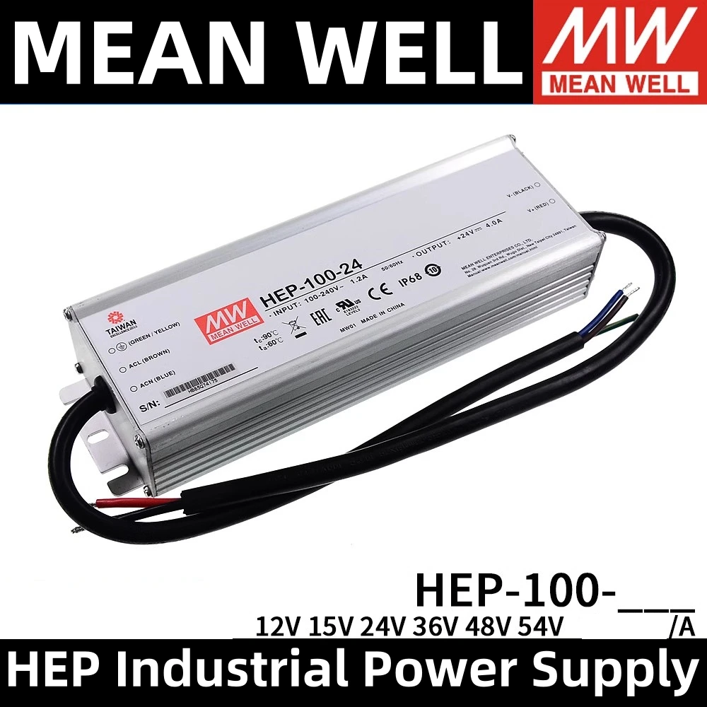 Taiwan MEANWELL HEP-100-12A HEP-100-24A  single output switching power supply built-in active PFC function