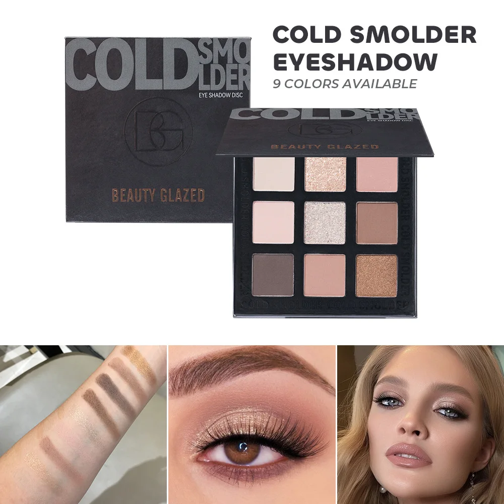Beauty Glazed – Palette de fards à paupières 9 couleurs, finition mate scintillante, maquillage imperméable longue durée pour les yeux