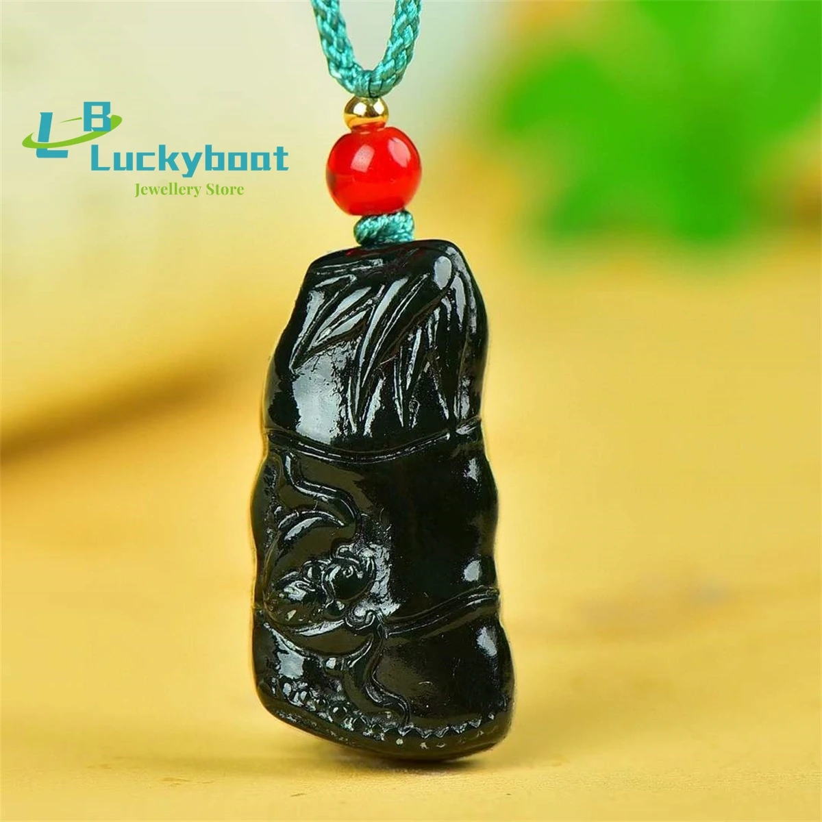 Natural Hotan Jade Rising Step Bamboo Pendant Simple and Generous Personality Fashion Versatile for Men and Women