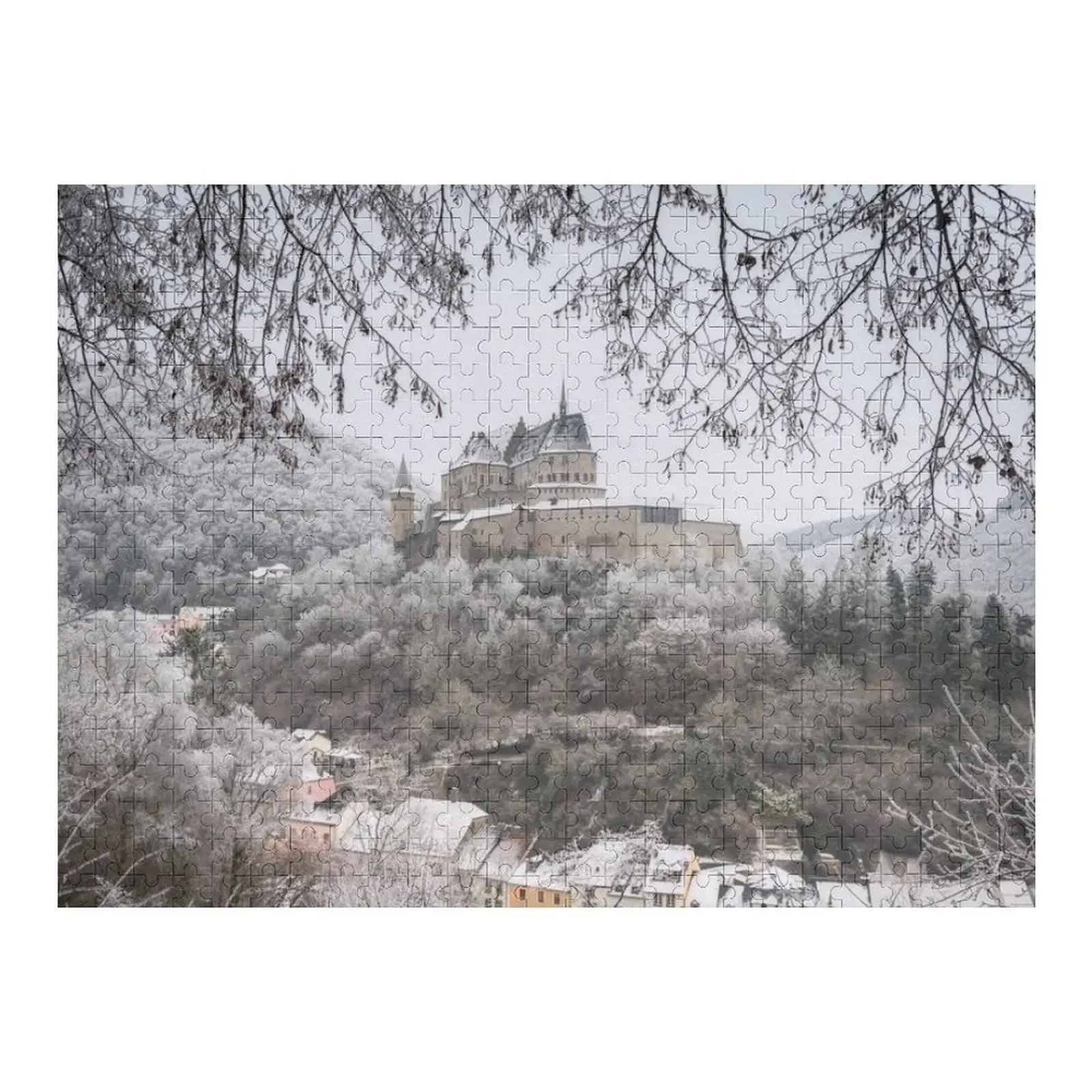 

Vianden castle under the snow Jigsaw Puzzle Custom Wooden Gift Novel Toys For Children 2022 Personalised Jigsaw Puzzle