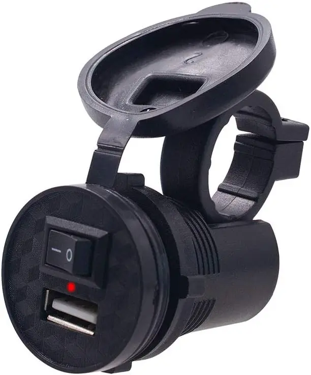 

USB-разъем для зарядного устройства, водонепроницаемый адаптер питания для мотоцикла с переключателем, быстрая зарядка 12/24 В для iPhone, аксессуары для мотоциклов