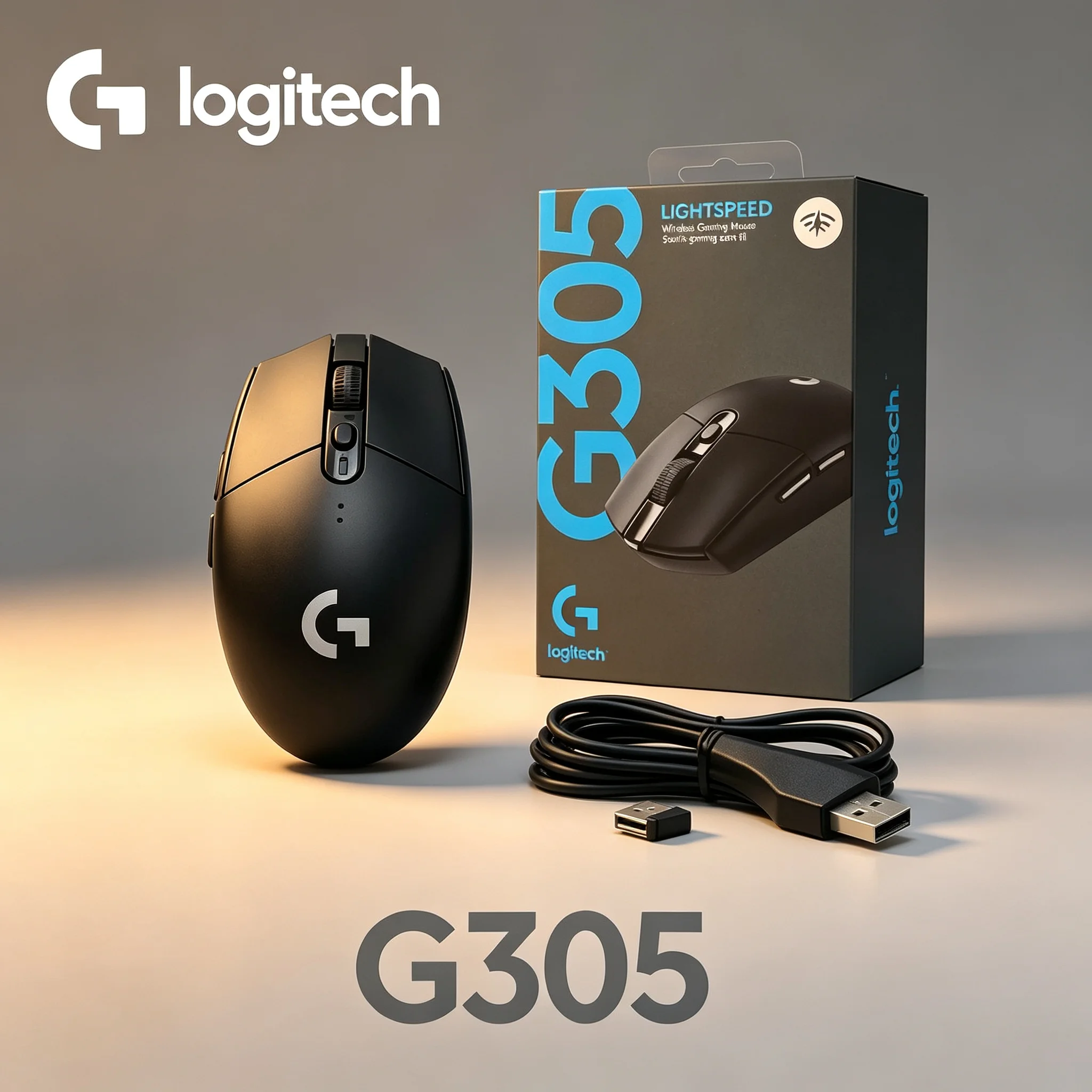 Logitech G305 Wireless Gaming Mouse Pack With Transfer Adapter Cable Low Power Consumption Mice For Laptop PC Office And Home Ga