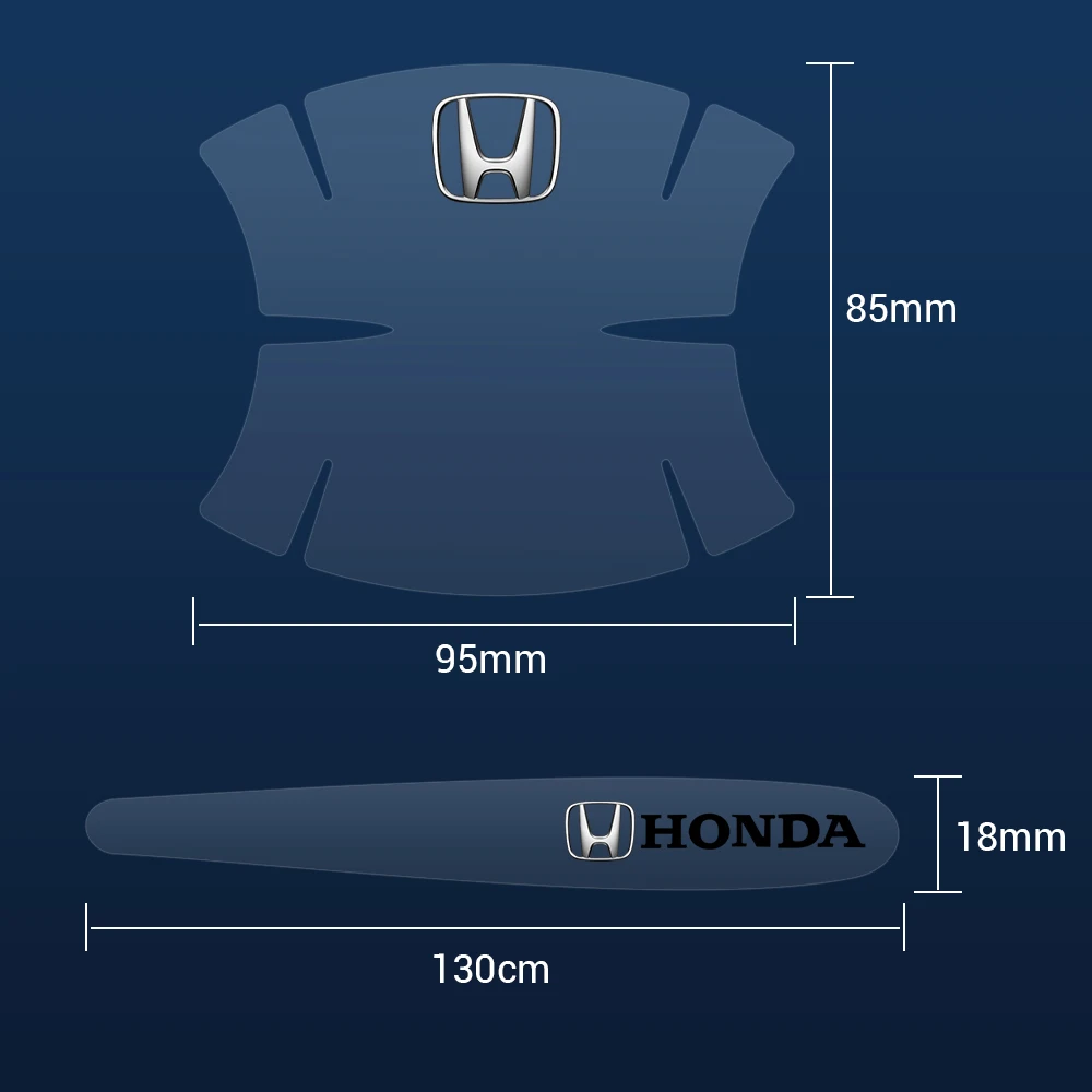 8PCS Transparent Car Door Handle Anti Scratches Protector Film Sticker For Honda Mugen CIVIC Pilot Type R Type S VTEC DOHC Vezel view 6