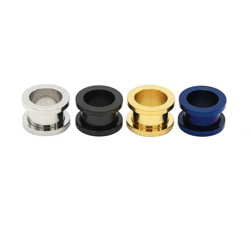 2Pcs Stainless Steel Flesh Tunnel Black Blue Men Jewelry Ear Expander Plugs Piercing 3mm 8mm 10mm 25mm