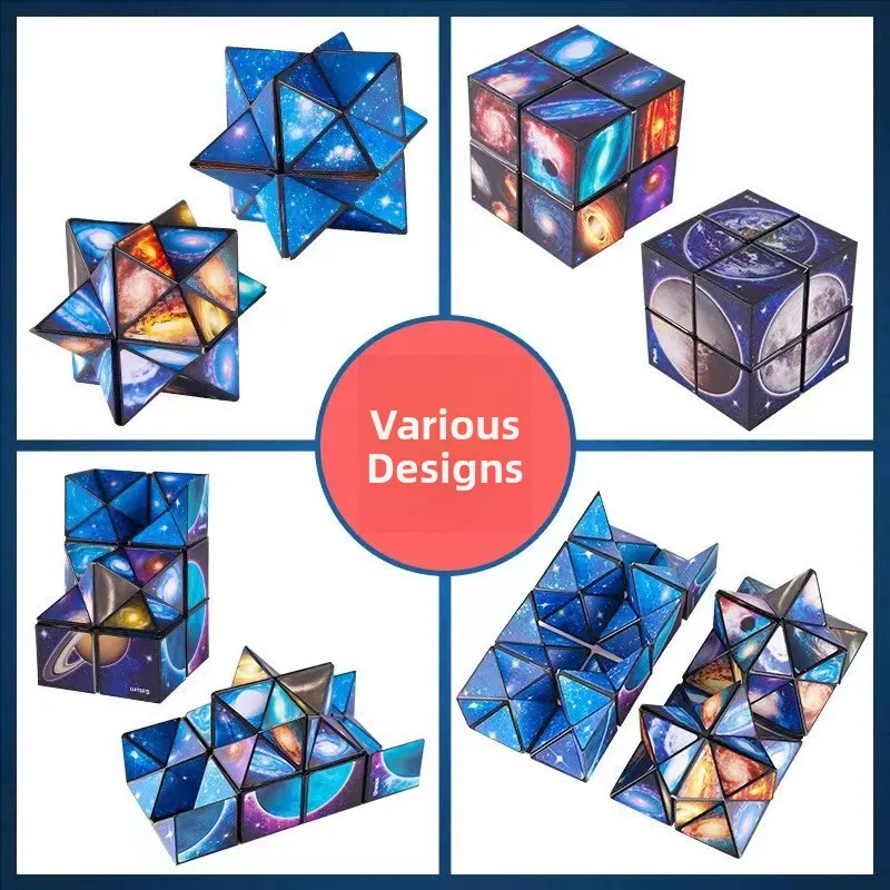 

Star Unlimited 2-in- Magic Cube 3D Puzzle Toy Str Relief Eonal Toy for Children Plastic Material ex