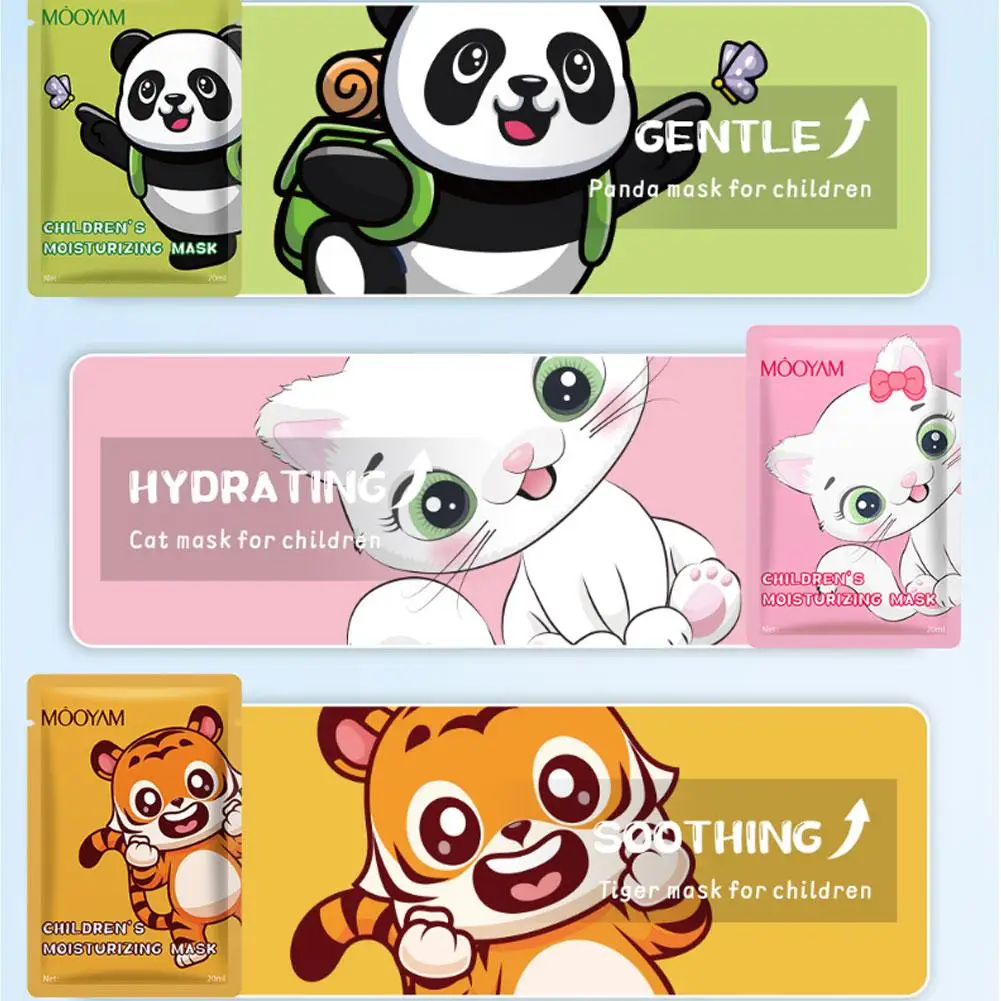 الأطفال ترطيب قناع الوجه لطيف الحيوان الكرتون ورقة قناع لطيف سطع الطلاب الأطفال العناية بالبشرة الوجه