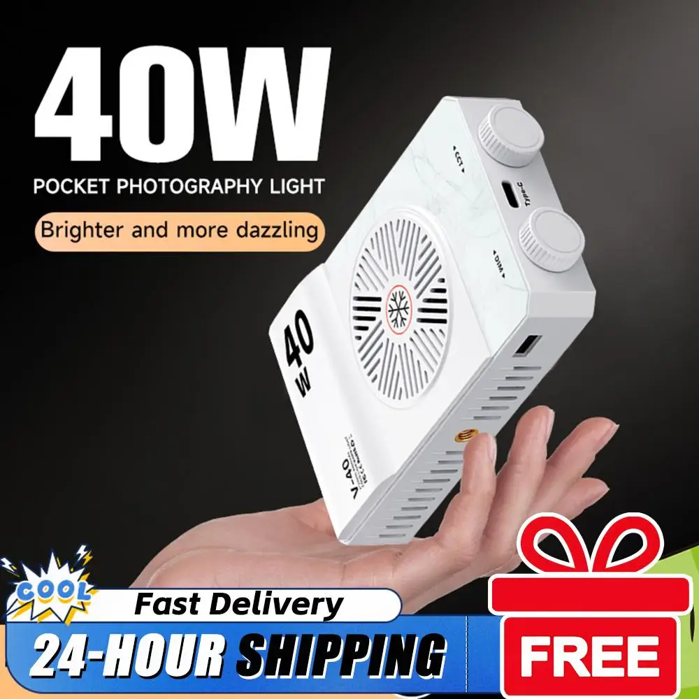 

Профессиональный светодиодный видеосвет 40 Вт с регулируемой цветовой температурой 2800K-9000K, портативная ручная лампа-панель с функцией подзарядки