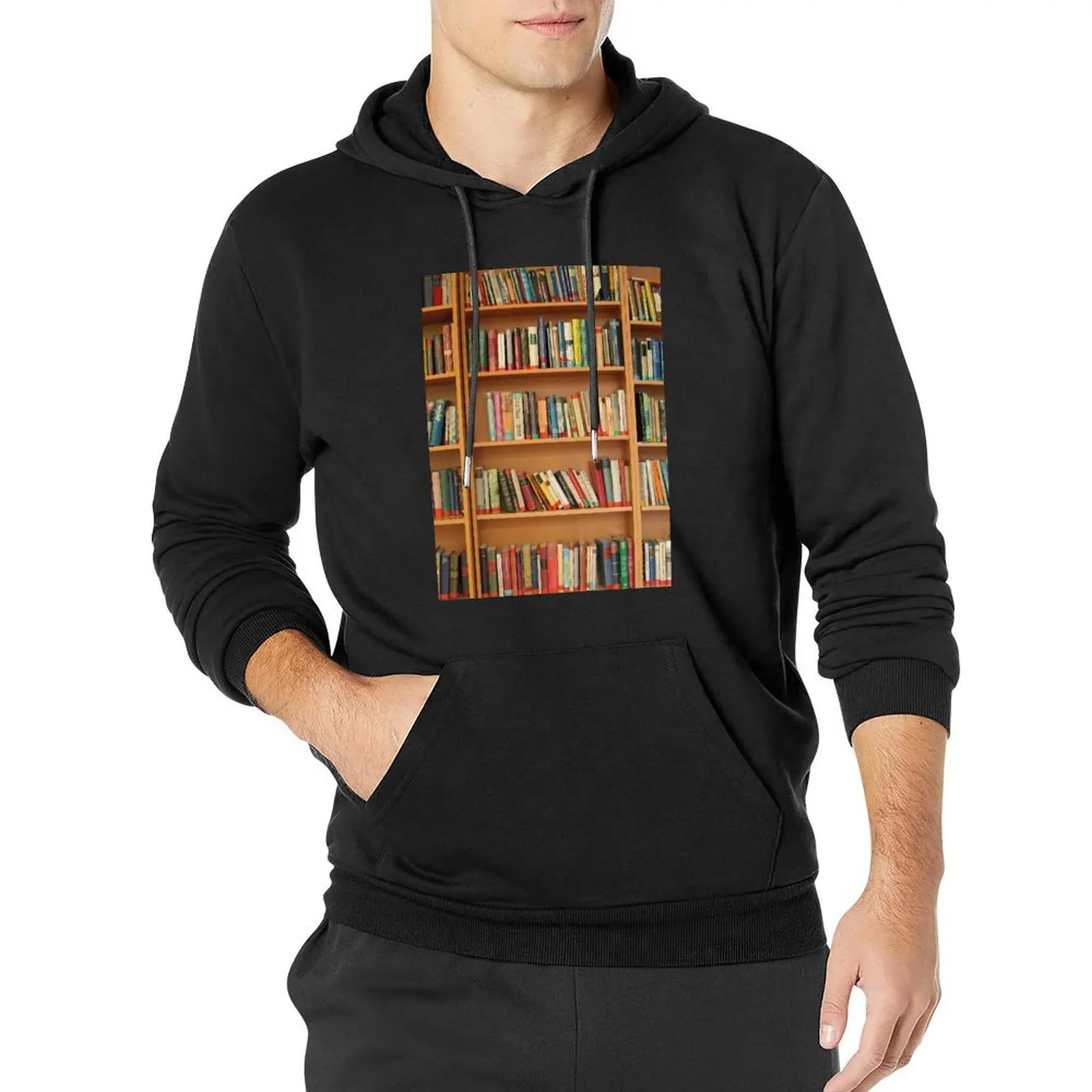 

Bookshelf Books Library Bookworm Reading Pullover Hoodie clothes for men men's sweat-shirt hoodie for men