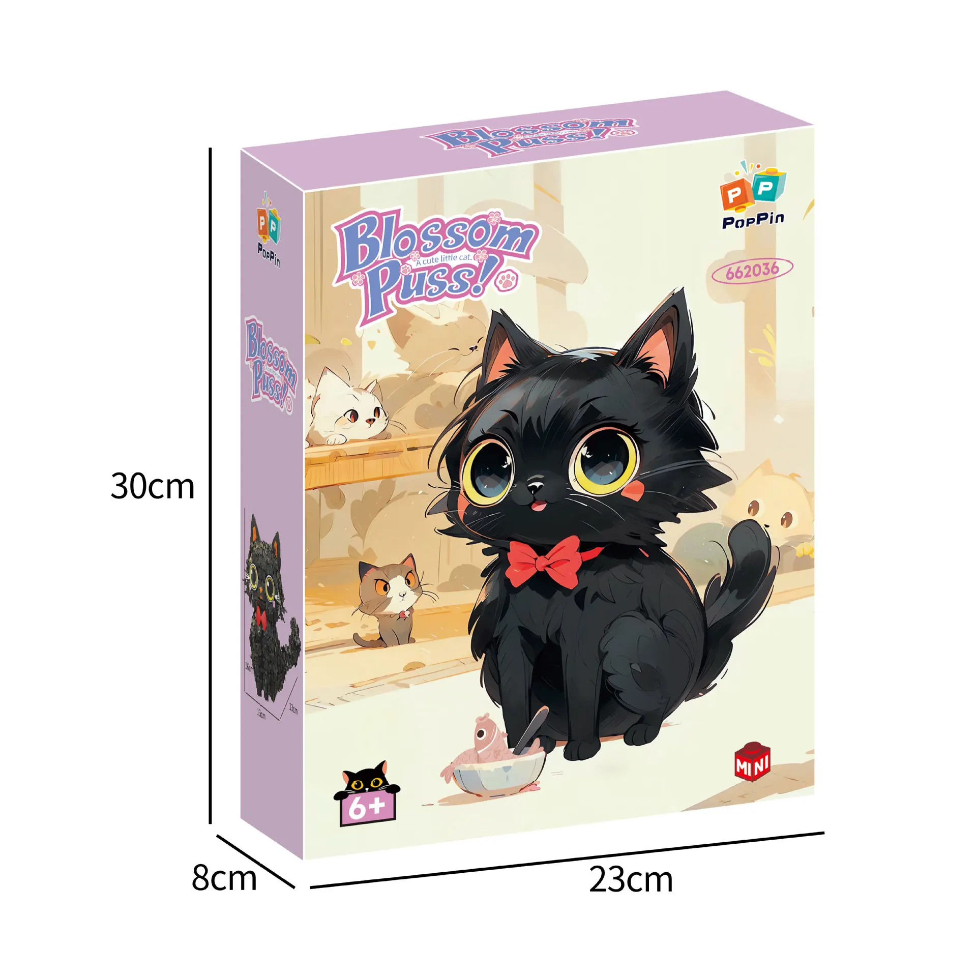 Black Floral Cat Model Kit Building Toy for Girls Ideal Gift for