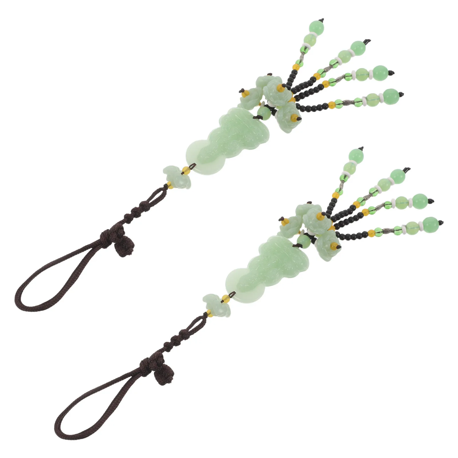 

2Pcs Car Rearview Mirror Hanging Ornament Chinese Style Guanyin Pendant Lucky Charm Automobile Interior Decoration Accessories